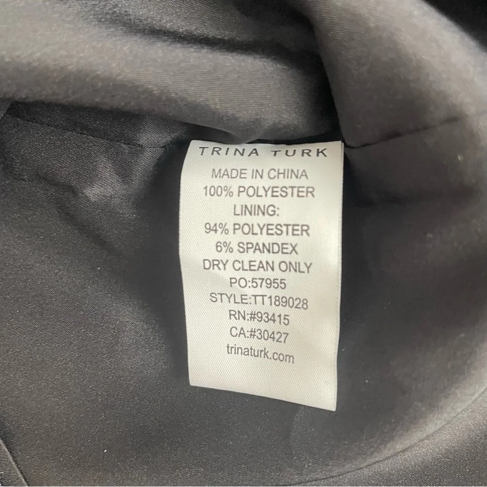 Trina‎ Turk Floral Sequin Party Dress Black Pink 3/4 Sleeves Size 2 Dressy - Picture 10 of 13